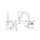 NERO MECCA Wall Basin/Bath  Mixer Swivel Spout - Handle Down