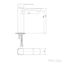 Bella Vista Mia Tall Basin Mixer - Chrome / Matte Black