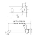 NERO Mecca Wall Basin/Bath Mixer Handle-up Trim Kits Only