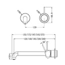 NERO Mecca Wall Basin/Bath Mixer Seperate Back Plate Handle up Trim Kits Only