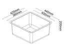 ABEY LAGO SINGLE BOWL KITCHEN SINK STAINLESS STEEL 420MM