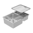 ABEY LAGO 1 & 1/3 DOUBLE BOWL KITCHEN SINK STAINLESS STEEL 650MM