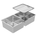 ABEY LAGO DOUBLE BOWL KITCHEN SINK STAINLESS STEEL 830MM