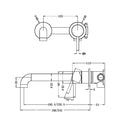 NERO Zen SS316L Wall Basin/Bath Mixer Seperate Back Plate 185mm/230mm Spout