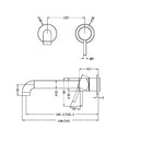 NERO Zen SS316L Wall Basin/Bath Mixer Separate Back Plate 185mm Spout (Trim Kit Only)