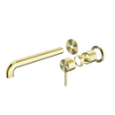 NERO Zen SS316L Wall Basin/Bath Mixer Separate Back Plate 185mm Spout (Trim Kit Only)