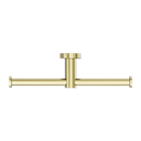 NERO MECCA DOUBLE TOILET ROLL HOLDER BRUSHED GOLD
