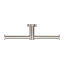 NERO MECCA DOUBLE TOILET ROLL HOLDER BRUSHED NICKEL