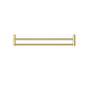 NERO MECCA DOUBLE NON-HEATED TOWEL RAIL BRUSHED GOLD (ALSO AVAILABLE IN 600MM AND 800MM)
