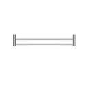 NERO MECCA DOUBLE NON-HEATED TOWEL RAIL CHROME (AVAILABLE IN 600MM AND 800MM)