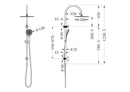 NERO OPAL TWIN SHOWER WITH AIR SHOWER II 1230MM BRUSHED BRONZE