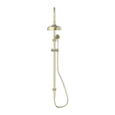 NERO YORK TWIN SHOWER AGED BRASS WITH WHITE PORCELAIN HAND SHOWER