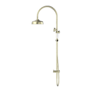 NERO YORK TWIN SHOWER AGED BRASS WITH WHITE PORCELAIN HAND SHOWER