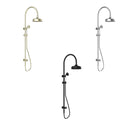 NERO YORK TWIN SHOWER MATTE BLACK WITH WHITE PORCELAIN HAND SHOWER