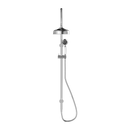 NERO YORK TWIN SHOWER CHROME WITH WHITE PORCELAIN HAND SHOWER