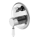 NERO YORK SHOWER MIXER DIVERTER WITH WHITE PORCELAIN LEVER 160MM CHROME
