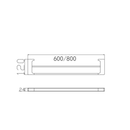 NERO PEARL NON-HEATED DOUBLE TOWEL RAIL MATTE BLACK (AVAILABLE IN 600MM AND 800MM)