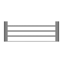 NERO BIANCA NON-HEATED TOWEL RACK 600MM GUN METAL
