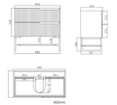 OTTI NOOSA MATTE WHITE 900MM SINGLE BOWL FLOOR STANDING VANITY