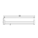 NERO ZEN NON-HEATED DOUBLE TOWEL RAIL BRUSHED GOLD (AVAILABLE IN 600MM AND 800MM)
