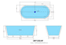 POSEIDON OVIA FREE STANDING BATH GLOSS WHITE (AVAILABLE IN 1200MM, 1300MM, 1400MM, 1500MM AND 1700MM)