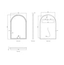 OTTI ARCHIE FRAMED LED MIRROR 3 COLOUR LIGHTS BRUSHED GOLD 600X900MM