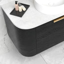 OTTI BONDI BLACK OAK 750MM SINGLE BOWL CURVE WALL HUNG VANITY