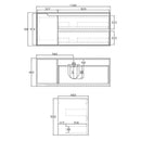 OTTI BYRON BLACK OAK 1200MM SINGLE BOWL WALL HUNG VANITY