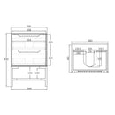 OTTI BYRON BLACK OAK 600MM SINGLE BOWL FLOOR STANDING VANITY