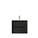 OTTI BYRON BLACK OAK 600MM SINGLE BOWL WALL HUNG VANITY