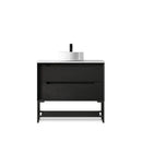 OTTI BYRON BLACK OAK 900MM SINGLE BOWL FLOOR STANDING VANITY