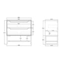 OTTI BYRON BLACK OAK 900MM SINGLE BOWL FLOOR STANDING VANITY