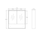 OTTI BYRON NATURAL OAK MIRROR SHAVING CABINET 750MM