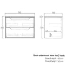 OTTI BYRON NATURAL OAK 750MM SINGLE BOWL WALL HUNG VANITY