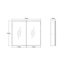 OTTI MOONLIGHT LED MATTE WHITE WALL HUNG SHAVING CABINET 750MM