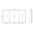 OTTI MOONLIGHT LED MATTE WHITE WALL HUNG SHAVING CABINET 1200MM