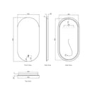 OTTI NOOSA FRAMELESS OVAL LED MIRROR 3 COLOUR LIGHTS 450X900MM