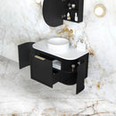 OTTI HAMPSHIRE SATIN BLACK 900MM CURVE SINGLE BOWL WALL HUNG VANITY