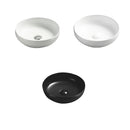 POSEIDON ROUND ABOVE COUNTER CERAMIC ART BASIN GLOSS WHITE 370MM