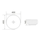 CETO CASCADE FLUTED ROUND ABOVE COUNTER BASIN MATTE WHITE 400MM