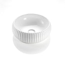 CETO CASCADE FLUTED ROUND ABOVE COUNTER BASIN MATTE WHITE 400MM