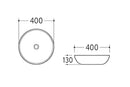 POSEIDON FINE CERAMIC BASIN MATTE BLACK 400MM