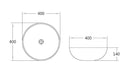 POSEIDON FINE CERAMIC BASIN MATTE GREY 405MM