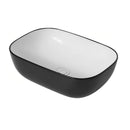 POSEIDON FINE CERAMIC BASIN GLOSS BLACK AND WHITE 460MM