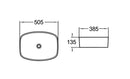 POSEIDON FINE CERAMIC BASIN ULTRA SLIM GLOSS WHITE 505MM