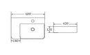 POSEIDON WALL HUNG / ABOVE COUNTER BASIN GLOSS WHITE 600MM