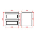 CETO FREMANTLE MATTE WHITE 600MM SINGLE BOWL WALL HUNG VANITY