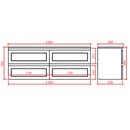 CETO FREMANTLE MATTE WHITE 1500MM DOUBLE BOWL WALL HUNG VANITY