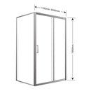BELLA VISTA MIRAMAR SEMI FRAMED SLIDING FRONT AND RETURN PANEL SHOWER SCREEN CHROME