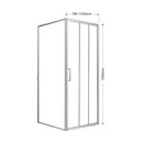 BELLA VISTA LAYLA SEMI FRAMED TRIPLE DOOR 2 SLIDING AND 1 FIXED FRONT AND RETURN PANEL